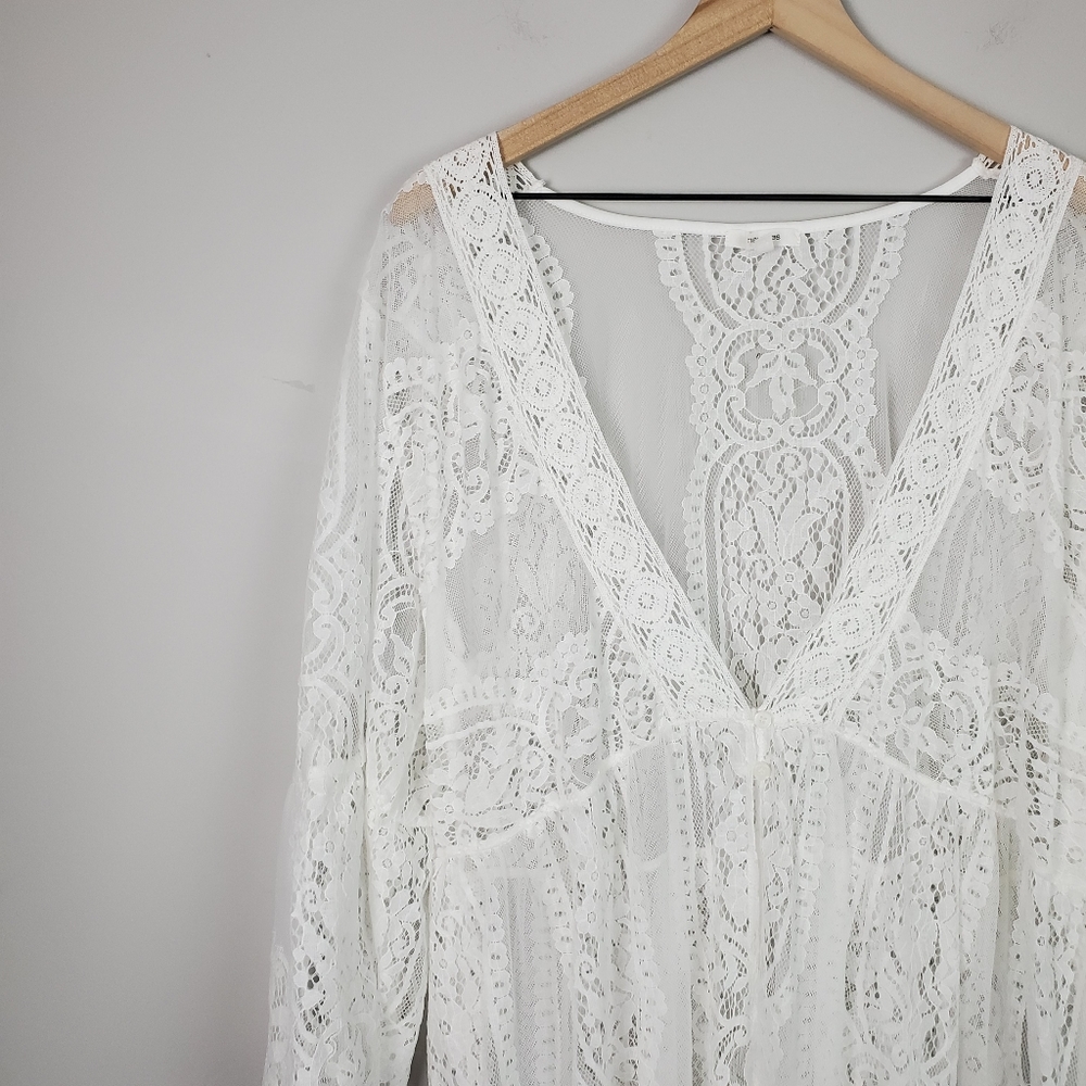 Maurices White Lace Kimono Cardigan - Picture 3 of 7